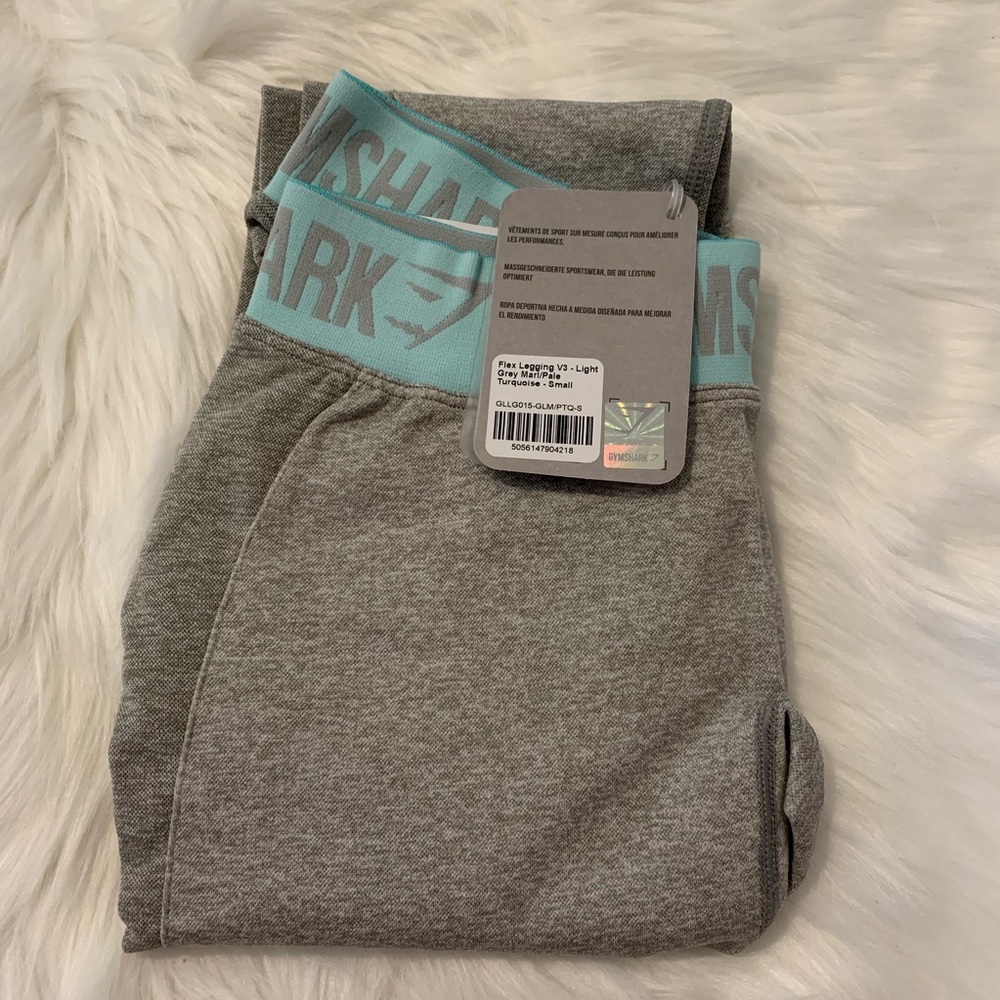 Nwt gymshark flex legging light grey turquoise S - Picture 5 of 6